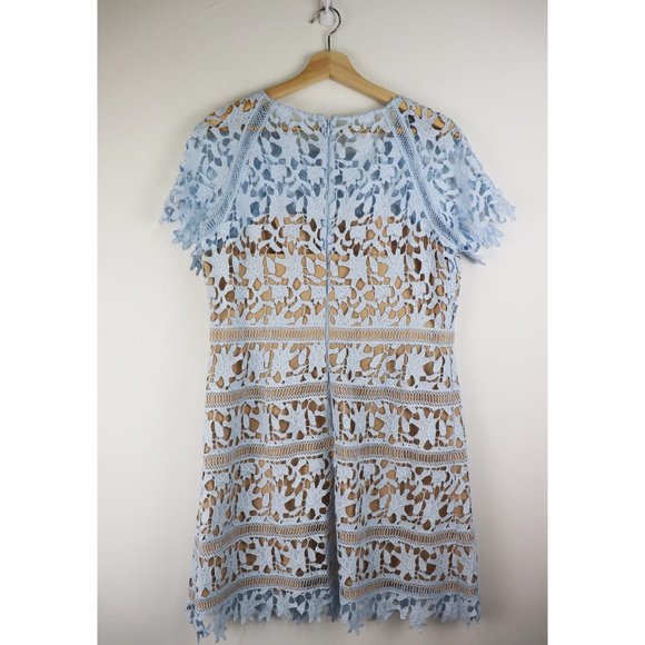 NEW Eliza J Open Lace Midi Dress in Light Blue - Picture 5 of 6